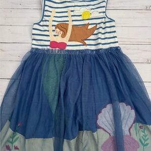 Mini Boden Blue and White Striped Dress